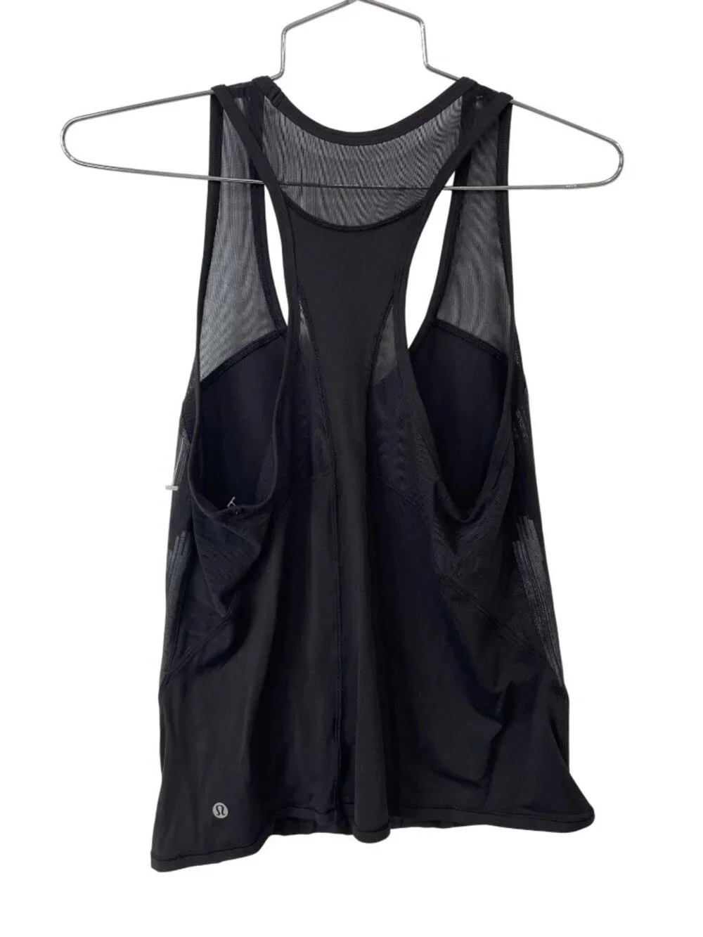 Lululemon Ace Tank Top Size 4 Scoop Neck Mesh Racerback Black Gym Athleisure